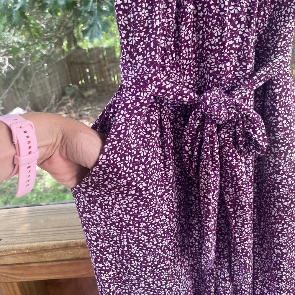 Anthropologie Maeve Claremont Jumpsuit Purple Floral Size XS - Picture 7 of 13